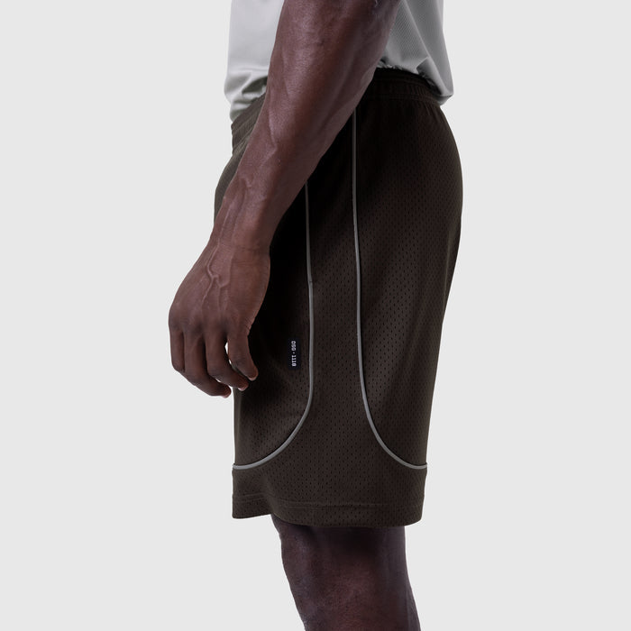 Ion-Mesh™ Modal Liner Short in Dark Earth, side view on model