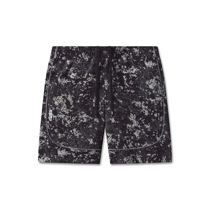 flatlay Ion-Mesh Modal Liner Short in black pixel camo, front view