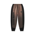 flatlay Tech-Terry Mesh Panel Sweats in dark earth brown and black, front view