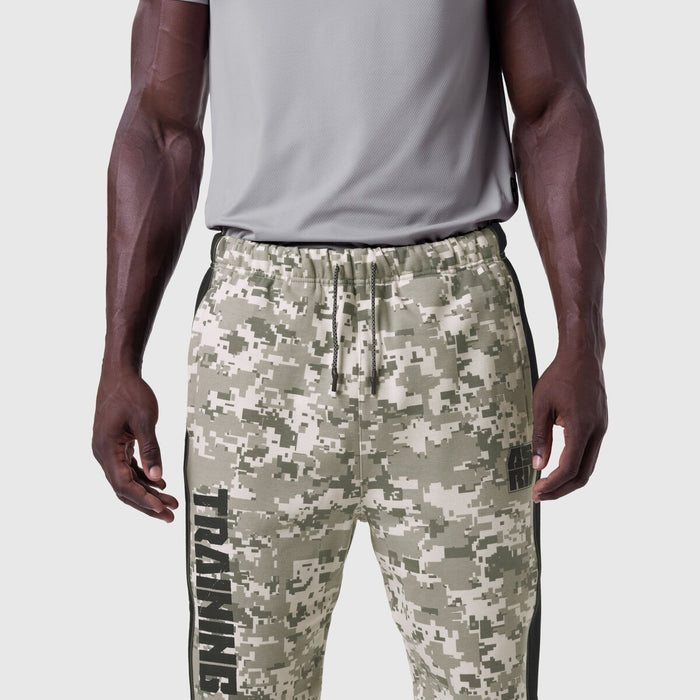 Tech-Terry Mesh Panel Sweats in Digital Camo Blade TD worn by model, front view