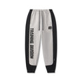 flatlay Tech-Terry Mesh Panel Sweats in heather grey and black, front view