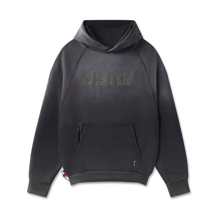 Flatlay of ASRV 1121 Tech-Terry Training Hoodie in black, front view
