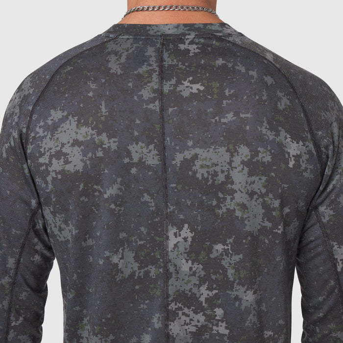 Polartec® Delta Longsleeve in pixel camo, back view on model
