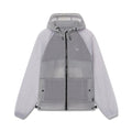 flatlay Weather-Ready Transparent Ripstop Shell Jacket in slate grey, front view