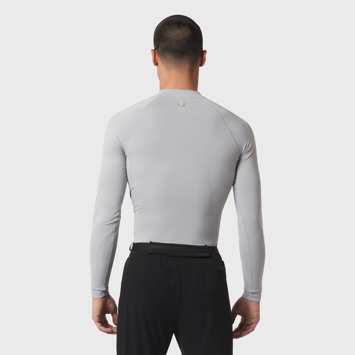 LYCRA® ADAPTIV Baselayer Longsleeve in slate grey, back view on model