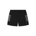 Flatlay of Tetra-Lite® Adventure Short in black with mesh side panels, shot from above