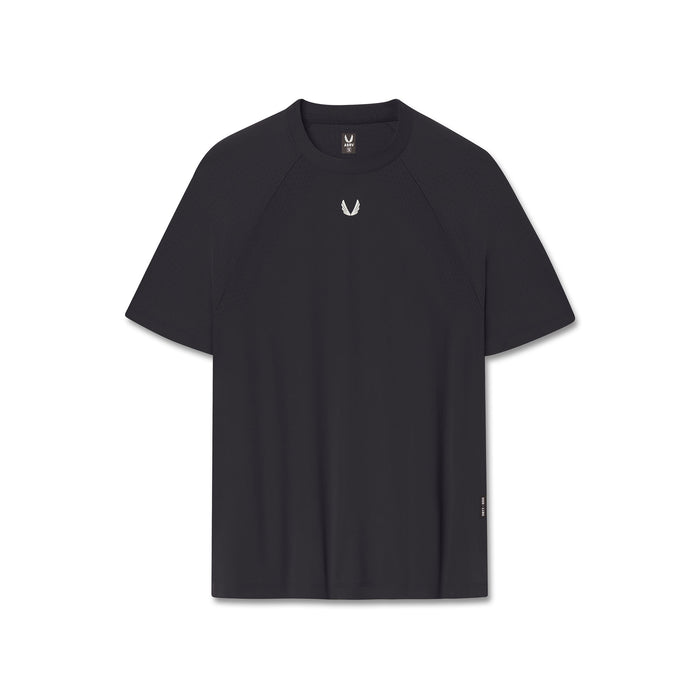flatlay Laser-Vent™ Training Tee in black, front view