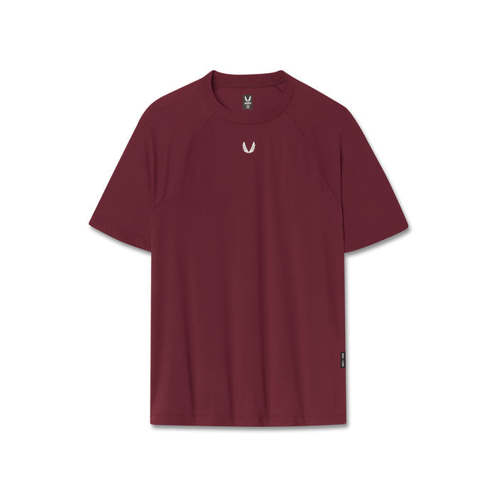 Flatlay of Laser-Vent™ Training Tee in crimson, front view