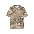 flatlay Laser-Vent Training Tee in Realtree WAV3 camo print, front view