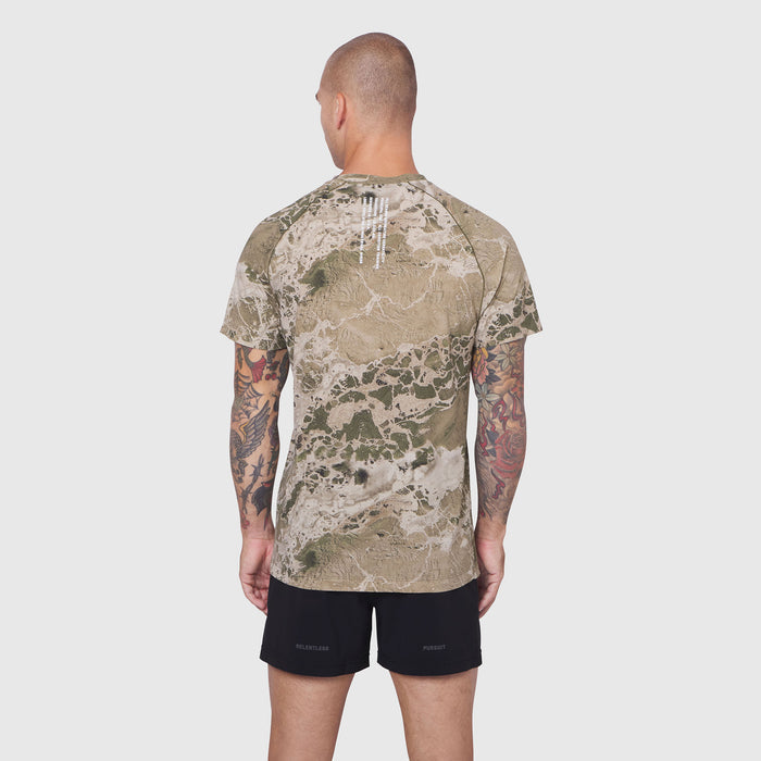 Laser-Vent Training Tee in Realtree WAV3 camo, back view on model