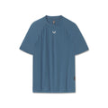 flatlay Laser-Vent Training Tee in storm blue, front view