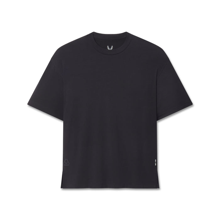 Flatlay of SUPIMA® Ice-Skin™ Reversible Tee in black, front view