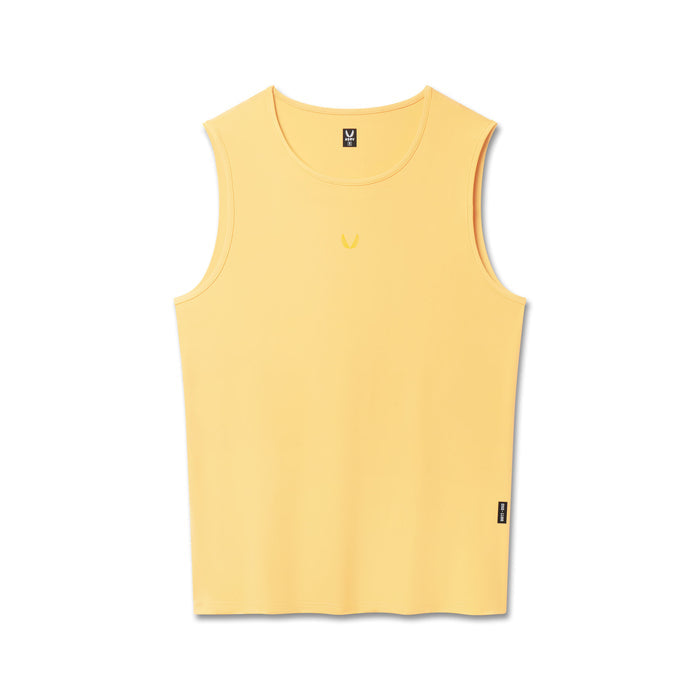 flatlay Warpflexx-Lite Training Tank in amber yellow, front view
