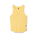 Flatlay of Aerotex Perforated Run Tank in amber yellow, front view