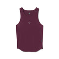 Flatlay of Aerotex Perforated Run Tank in merlot, front view