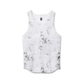 Flatlay of Aerotex Perforated Run Tank in Sedona Snow Camo white, front view