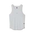 Flatlay of Aerotex Perforated Run Tank in slate grey, front view
