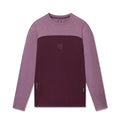 AEROSILVER® UPF50+ Run Long Sleeve in merlot and mauve, front view on model flatlay