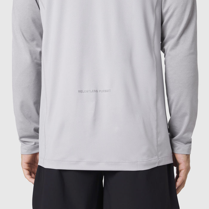 AEROSILVER® UPF50+ Run Long Sleeve in slate grey, back view on model