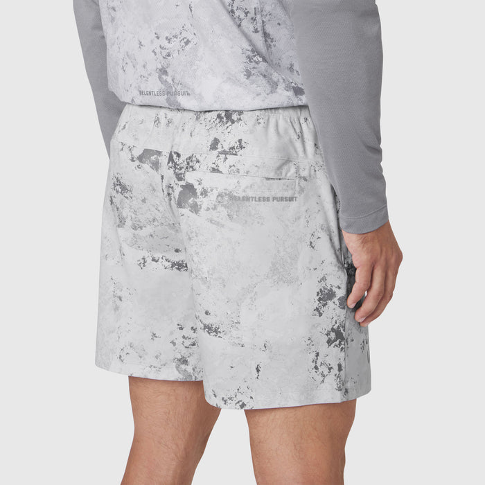 Revolutional Training Short in Sedona Snow Camo worn by model, side view