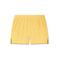 Flatlay of Aerotex Distance Run Short in amber yellow, front view