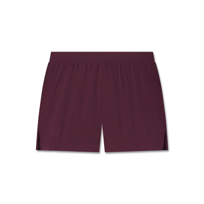 flatlay Aerotex™ Distance Run Short in merlot, front view