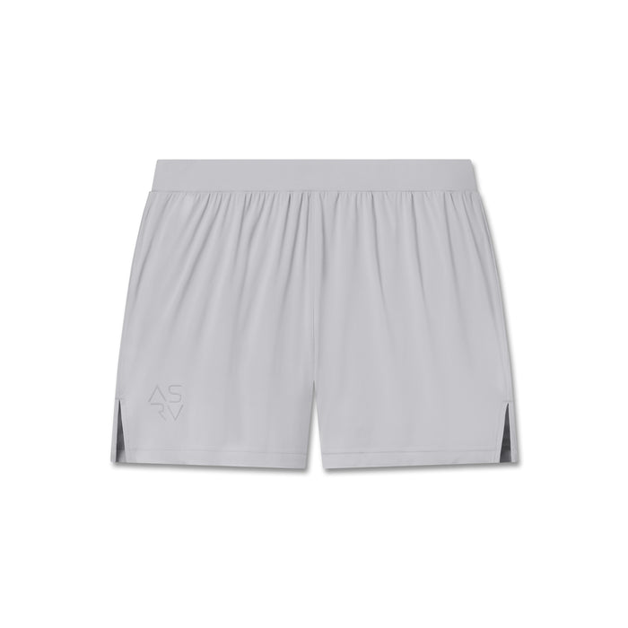 flatlay Aerotex Distance Run Short in slate grey, front view