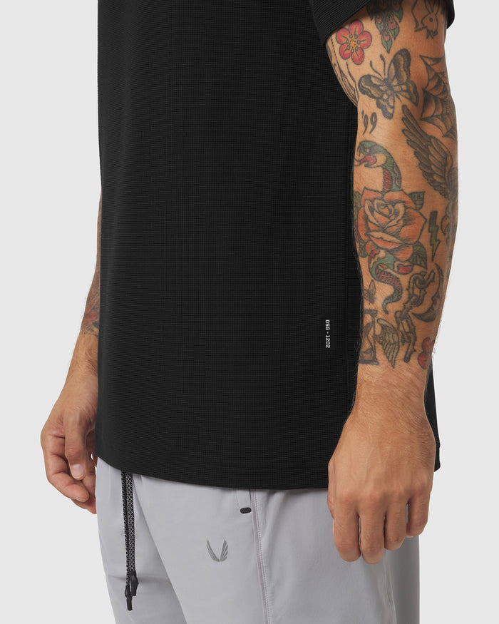 1202. Tech-Waffle™ Tee - Black