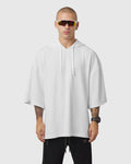 1204. Tech-Waffle™ Short Sleeve Oversized Hoodie - White