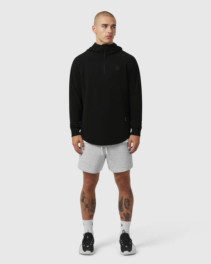 1205. Tech-Waffle™ Quarter Zip Hoodie - Black