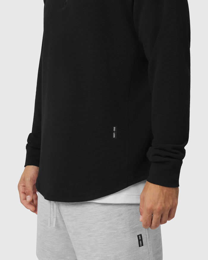 1205. Tech-Waffle™ Quarter Zip Hoodie - Black