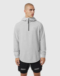 1205. Tech-Waffle™ Quarter Zip Hoodie - Heather Grey