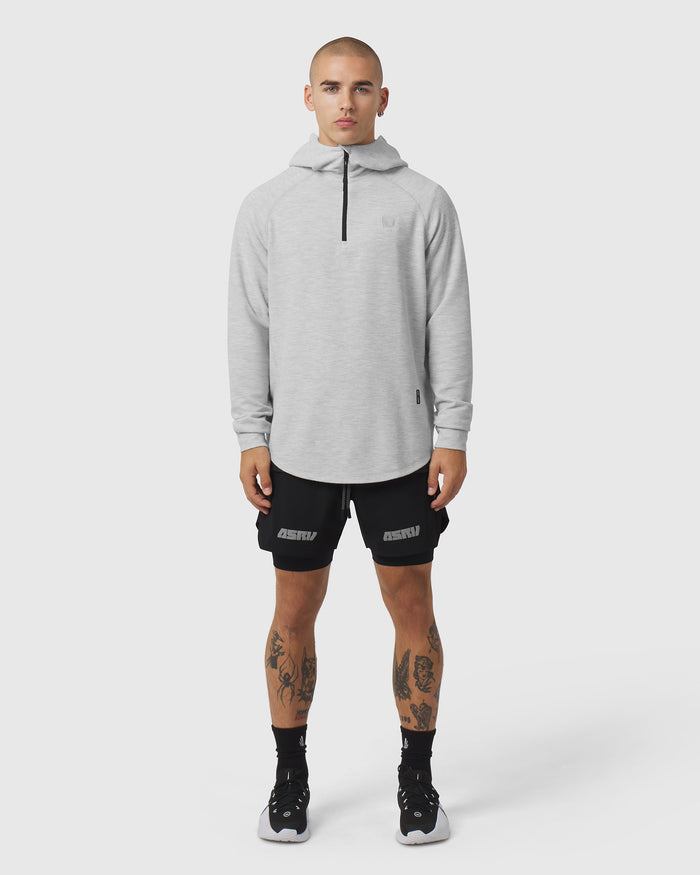 1205. Tech-Waffle™ Quarter Zip Hoodie - Heather Grey