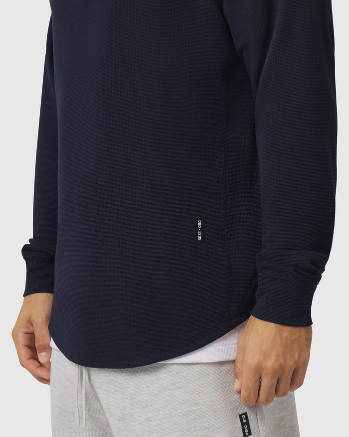 1205. Tech-Waffle™ Quarter Zip Hoodie - Navy