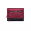 flatlay Ripstop Laptop Bag in crimson red and black, front view