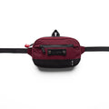 Flatlay 1231 Ripstop Crossbody Bag in crimson and black, front view