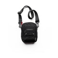 flatlay ASRV Ripstop Shoulder Bag in black, front view against white background