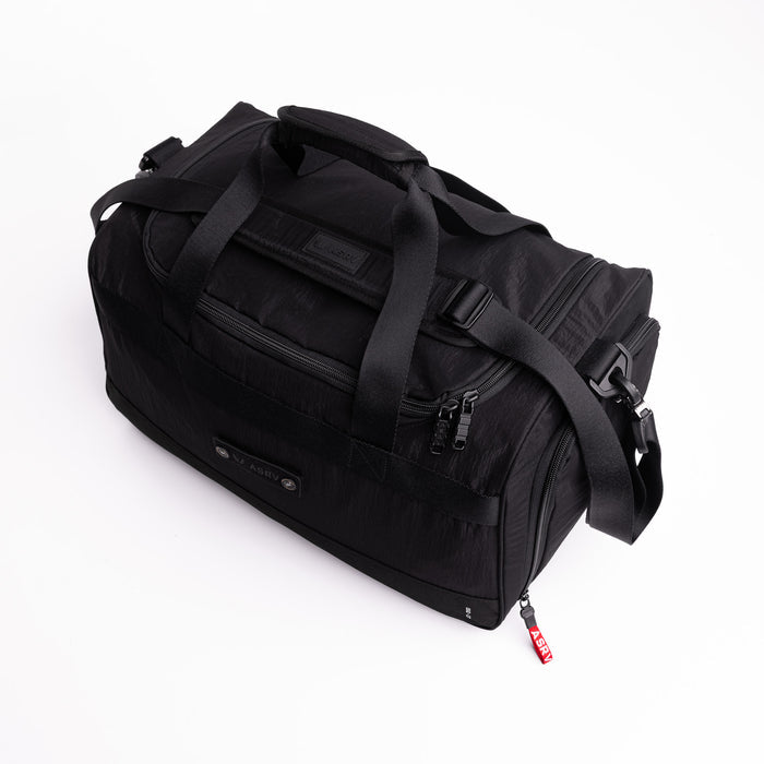 Flatlay 1234 Ripstop Duffle Bag in black, top view