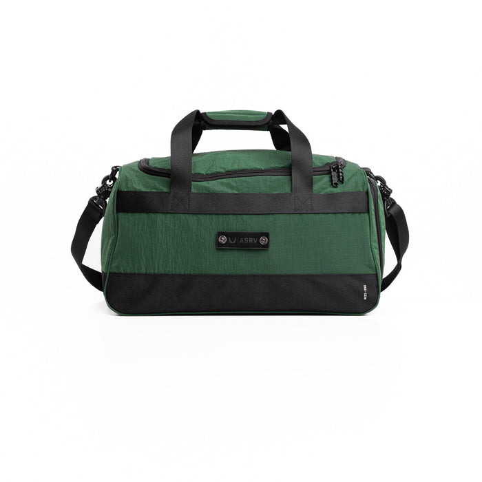 Flatlay 1234 Ripstop Duffle Bag in forest green, front view
