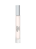 A clear glass rollerball labeled "amore" by Vince Camuto stands upright on a white background, capturing the essence of sparkling fruits and sensual sandalwood. This is the Amore 0.2 oz Eau de Parfum Rollerball.