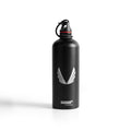 ASRV x SIGG Water Bottle Traveler 1.0L in black with winged logo, front view