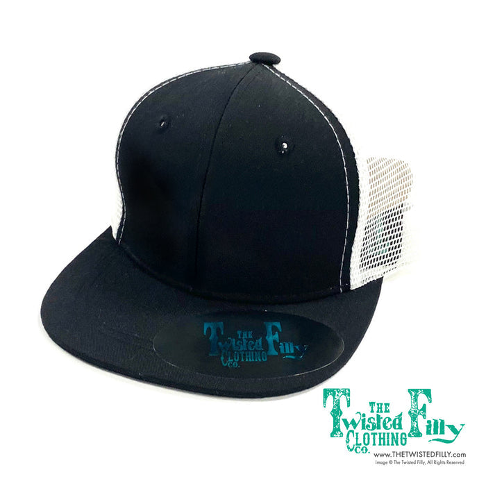 Blank Hat - Infant / Toddler Trucker Hat - Black / White