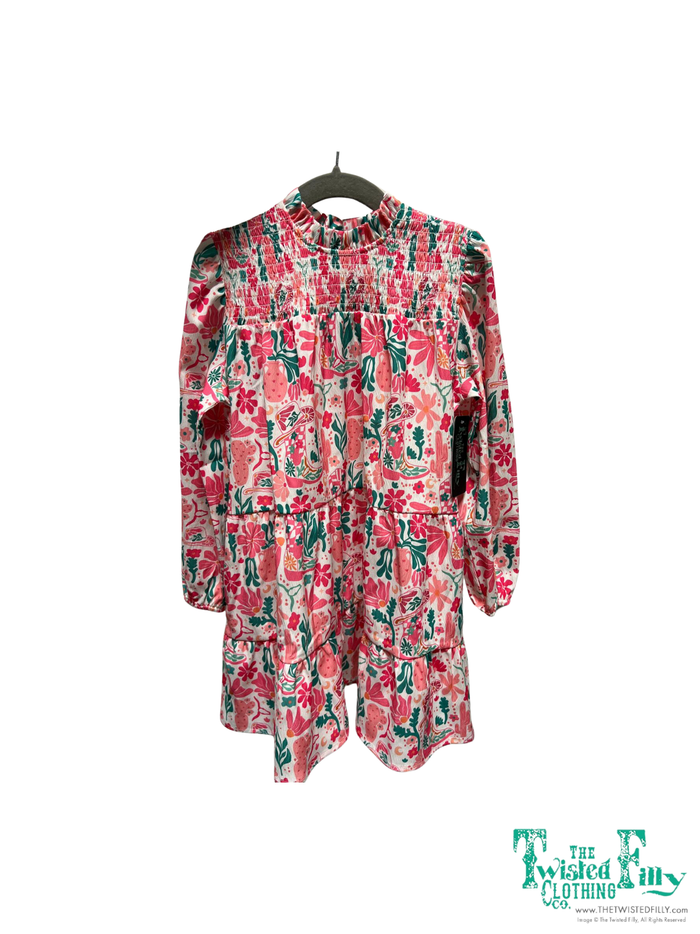 Boho Boot - Toddler - Smocked LS Dress