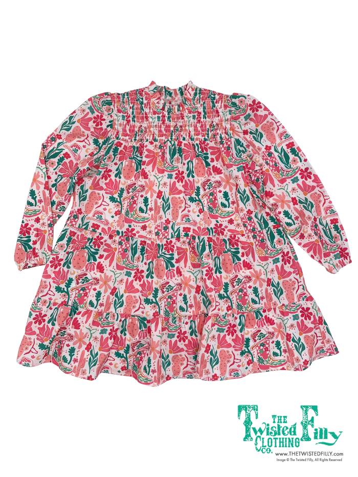 Boho Boot - Youth - Smocked LS Dress