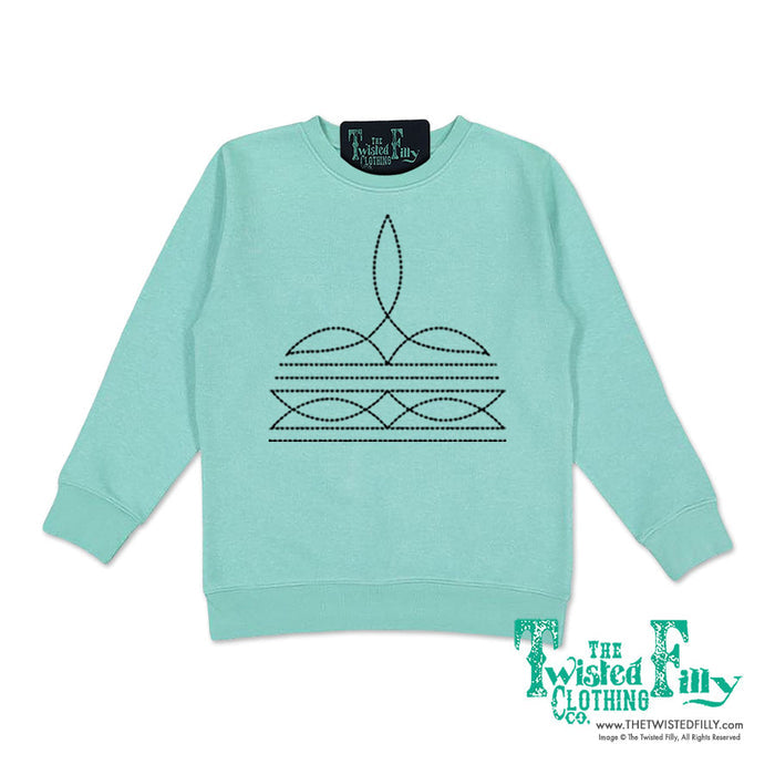 Boot Stitch - Youth Sweatshirt - Oatmeal