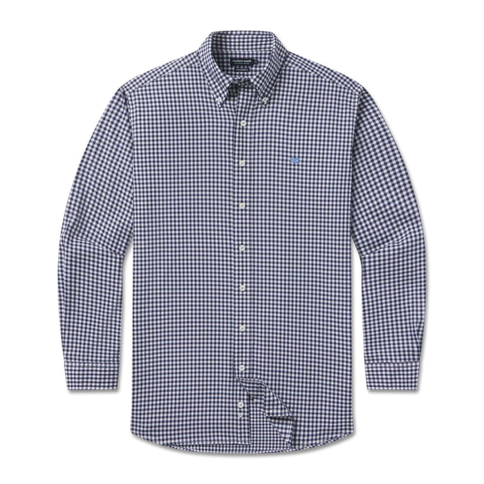 Brentwood Gingham Performance Dress Shirt in Navy