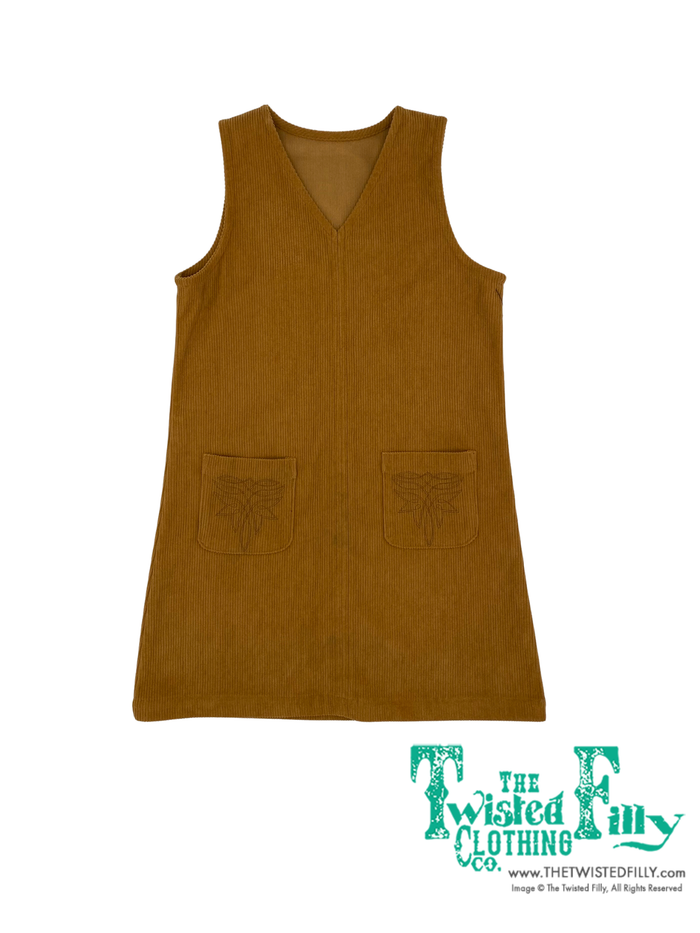 Brown Corduroy - Youth - Sleeveless Dress