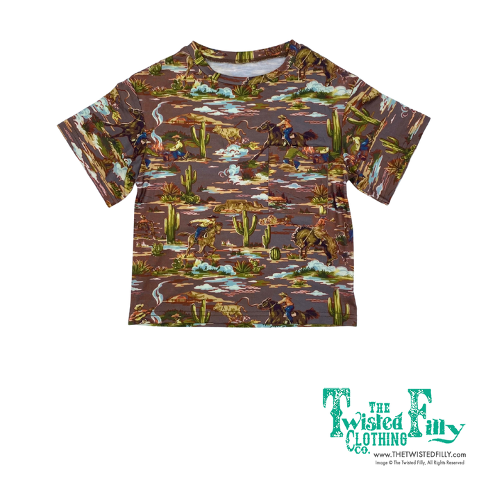 Brown Cowboy - Youth - Pocket SS Tee