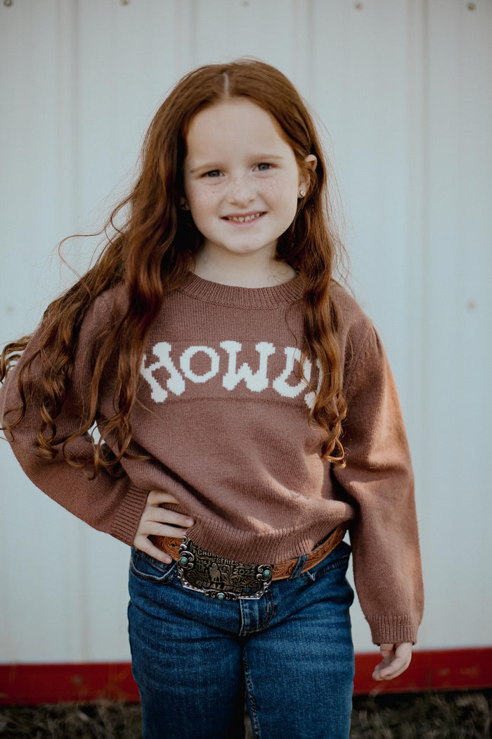 Brown Puff Howdy - Youth Sweater