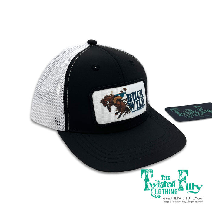 Buck Wild - Youth / Adult Snapback Hat - Black/White